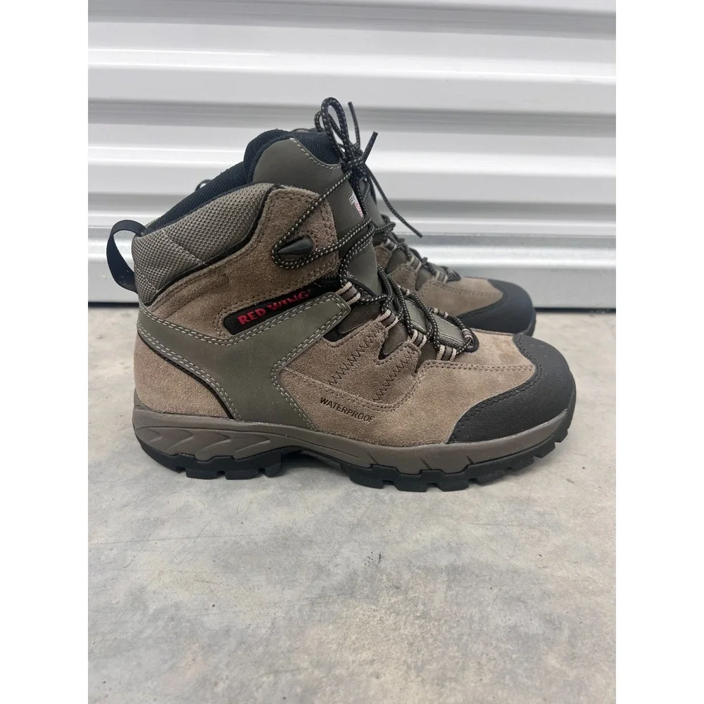 Red Wing Boots Men's US 9 Brown Grey Waterproof Ankle Leather Lace Up Outdoor